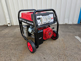 Brand New Portable Petrol Generator 8kVA 240V in Open Frame with Wheels kit Model: GWA80P angle side