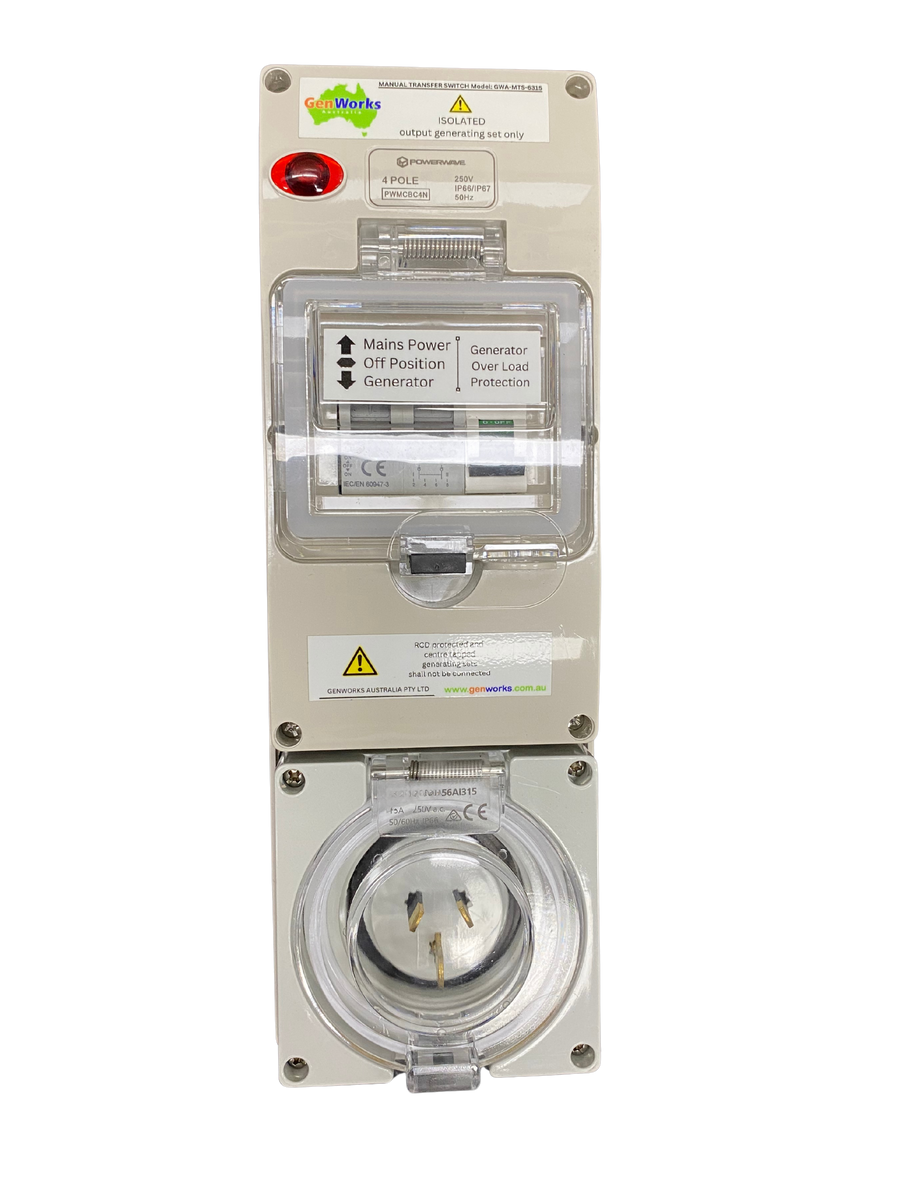 Manual Transfer Switch (MTS) Panel 15Amp | Genworks Australia