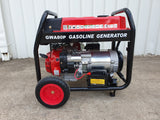 Brand New Portable Petrol Generator 8kVA 240V in Open Frame with Wheels kit Model: GWA80P side view